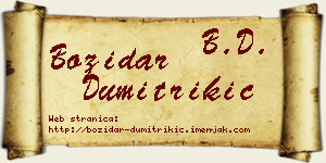 Božidar Dumitrikić vizit kartica